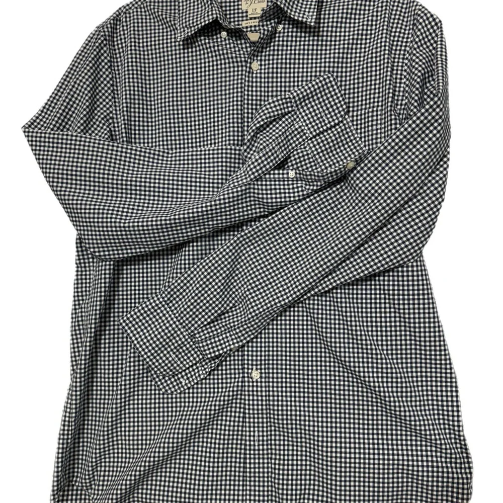 J. Crew Men's Monochrome Checkered Button Down Shirt